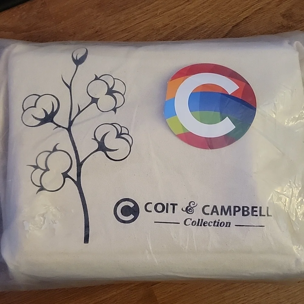 Coit & Campbell Premium Hotel Coll Silver Gray Stripe 500TC sheet set twin New …
